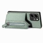 For Honor 80 SE Carbon Fiber Horizontal Flip Zipper Wallet Phone Case(Green) - 3