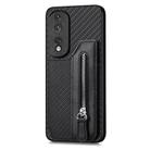 For Honor 80 Pro Carbon Fiber Horizontal Flip Zipper Wallet Phone Case(Black) - 2