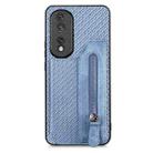 For Honor 80 Pro Carbon Fiber Horizontal Flip Zipper Wallet Phone Case(Blue) - 1