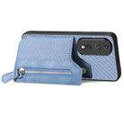 For Honor 80 Pro Carbon Fiber Horizontal Flip Zipper Wallet Phone Case(Blue) - 3