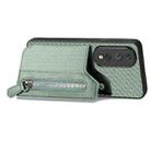For Honor 80 Pro Carbon Fiber Horizontal Flip Zipper Wallet Phone Case(Green) - 3