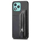 For Honor 400 Lite Global Carbon Fiber Horizontal Flip Zipper Wallet Phone Case(Black) - 2