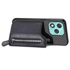 For Honor 400 Lite Global Carbon Fiber Horizontal Flip Zipper Wallet Phone Case(Black) - 3