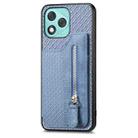 For Honor 400 Lite Global Carbon Fiber Horizontal Flip Zipper Wallet Phone Case(Blue) - 2