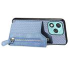 For Honor 400 Lite Global Carbon Fiber Horizontal Flip Zipper Wallet Phone Case(Blue) - 3
