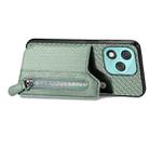 For Honor 400 Lite Global Carbon Fiber Horizontal Flip Zipper Wallet Phone Case(Green) - 3