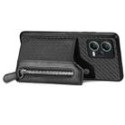 For Redmi Note 12 5G Carbon Fiber Horizontal Flip Zipper Wallet Phone Case(Black) - 3