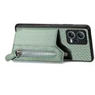 For Redmi Note 12 5G Carbon Fiber Horizontal Flip Zipper Wallet Phone Case(Green) - 3