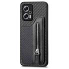 For Redmi Note 11T Pro 5G Carbon Fiber Horizontal Flip Zipper Wallet Phone Case(Black) - 2