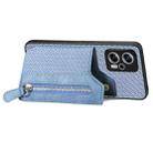 For Redmi Note 11T Pro 5G Carbon Fiber Horizontal Flip Zipper Wallet Phone Case(Blue) - 3