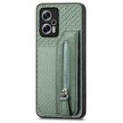 For Redmi Note 11T Pro 5G Carbon Fiber Horizontal Flip Zipper Wallet Phone Case(Green) - 2