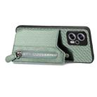 For Redmi Note 11T Pro 5G Carbon Fiber Horizontal Flip Zipper Wallet Phone Case(Green) - 3