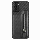 For Redmi Note 10 4G Carbon Fiber Horizontal Flip Zipper Wallet Phone Case(Black) - 1