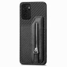 For Redmi Note 10 4G Carbon Fiber Horizontal Flip Zipper Wallet Phone Case(Black) - 2