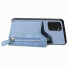 For Redmi Note 10 4G Carbon Fiber Horizontal Flip Zipper Wallet Phone Case(Blue) - 3