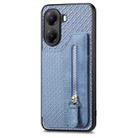 For Redmi Turbo 4 Carbon Fiber Horizontal Flip Zipper Wallet Phone Case(Blue) - 2