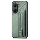 For Redmi Turbo 4 Carbon Fiber Horizontal Flip Zipper Wallet Phone Case(Green) - 2
