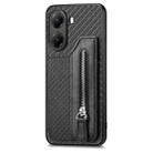 For Xiaomi Poco X7 Pro Carbon Fiber Horizontal Flip Zipper Wallet Phone Case(Black) - 2