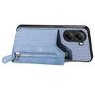For Xiaomi Poco X7 Pro Carbon Fiber Horizontal Flip Zipper Wallet Phone Case(Blue) - 3