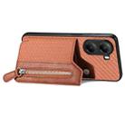 For Xiaomi Poco X7 Pro Carbon Fiber Horizontal Flip Zipper Wallet Phone Case(Brown) - 3