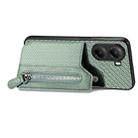 For Xiaomi Poco X7 Pro Carbon Fiber Horizontal Flip Zipper Wallet Phone Case(Green) - 3