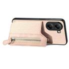 For Xiaomi Poco X7 Pro Carbon Fiber Horizontal Flip Zipper Wallet Phone Case(Khaki) - 3