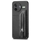For Redmi K80 / Poco F7 Pro Carbon Fiber Horizontal Flip Zipper Wallet Phone Case(Black) - 2