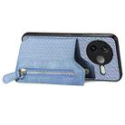 For Redmi K80 / Poco F7 Pro Carbon Fiber Horizontal Flip Zipper Wallet Phone Case(Blue) - 3
