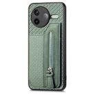 For Redmi K80 / Poco F7 Pro Carbon Fiber Horizontal Flip Zipper Wallet Phone Case(Green) - 2