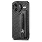 For Redmi K80 Pro / Poco F7 Ultra Carbon Fiber Horizontal Flip Zipper Wallet Phone Case(Black) - 2