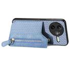 For Redmi K80 Pro / Poco F7 Ultra Carbon Fiber Horizontal Flip Zipper Wallet Phone Case(Blue) - 3
