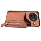 For Redmi K80 Pro / Poco F7 Ultra Carbon Fiber Horizontal Flip Zipper Wallet Phone Case(Brown) - 3