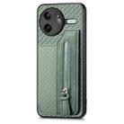 For Redmi K80 Pro / Poco F7 Ultra Carbon Fiber Horizontal Flip Zipper Wallet Phone Case(Green) - 2