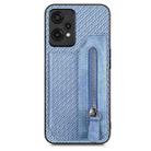 For Oneplus Nord CE 2 Lite 5G Carbon Fiber Horizontal Flip Zipper Wallet Phone Case(Blue) - 1