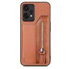 For Oneplus Nord CE 2 Lite 5G Carbon Fiber Horizontal Flip Zipper Wallet Phone Case(Brown) - 1
