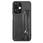 For Oneplus Nord CE 3 Lite Carbon Fiber Horizontal Flip Zipper Wallet Phone Case(Black) - 1