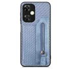 For Oneplus Nord CE 3 Lite Carbon Fiber Horizontal Flip Zipper Wallet Phone Case(Blue) - 1