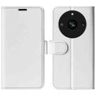 For Realme 11 R64 Texture Horizontal Flip Leather Phone Case(White) - 1