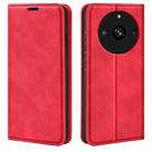 For Realme 11 Pro Retro-skin  Magnetic Suction Leather Phone Case(Red) - 1