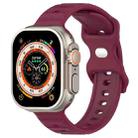 For Apple Watch Ultra 49mm Reverse Buckle Dot Texture Silicone Watch Band(Wine Red) - 1
