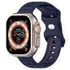 For Apple Watch Ultra 49mm Reverse Buckle Dot Texture Silicone Watch Band(Midnight Blue) - 1