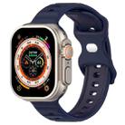 For Apple Watch 8 45mm Reverse Buckle Dot Texture Silicone Watch Band(Midnight Blue) - 1