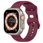 For Apple Watch 7 45mm Reverse Buckle Dot Texture Silicone Watch Band(Wine Red) - 1