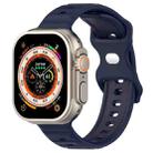 For Apple Watch 7 45mm Reverse Buckle Dot Texture Silicone Watch Band(Midnight Blue) - 1