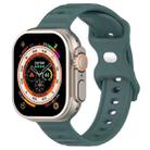 For Apple Watch SE 44mm Reverse Buckle Dot Texture Silicone Watch Band(Olive Green) - 1