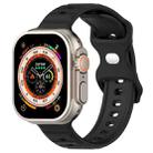 For Apple Watch 6 44mm Reverse Buckle Dot Texture Silicone Watch Band(Black) - 1