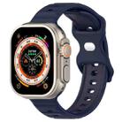 For Apple Watch 42mm Reverse Buckle Dot Texture Silicone Watch Band(Midnight Blue) - 1