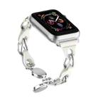 For Apple Watch 3 38mm Hollow Leather Chain Magnetic Buckle Watch Band(White) - 1