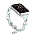 For Apple Watch 5 40mm Hollow Leather Chain Magnetic Buckle Watch Band(Blue) - 1