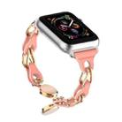 For Apple Watch 8 41mm Hollow Leather Chain Magnetic Buckle Watch Band(Red) - 1